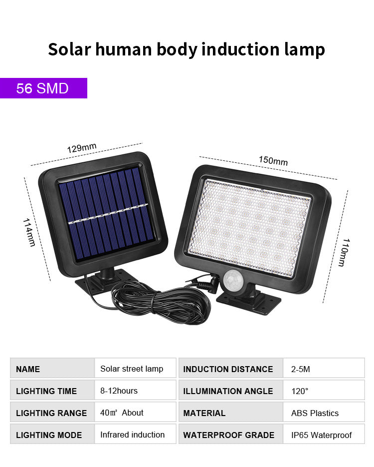 Split solar induction wall light