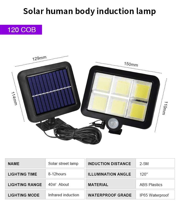Split solar induction wall light