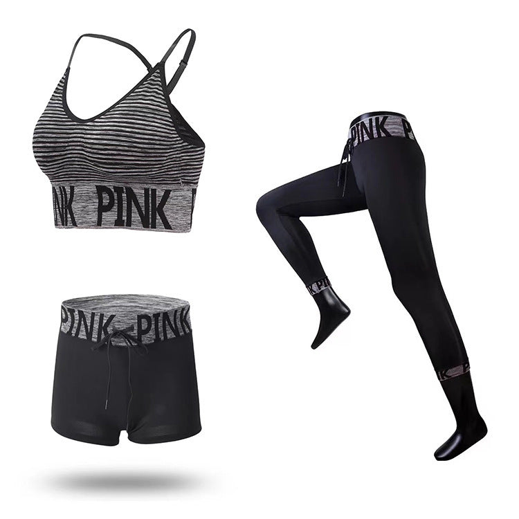 English Alphabet Yoga Three-piece Suit
