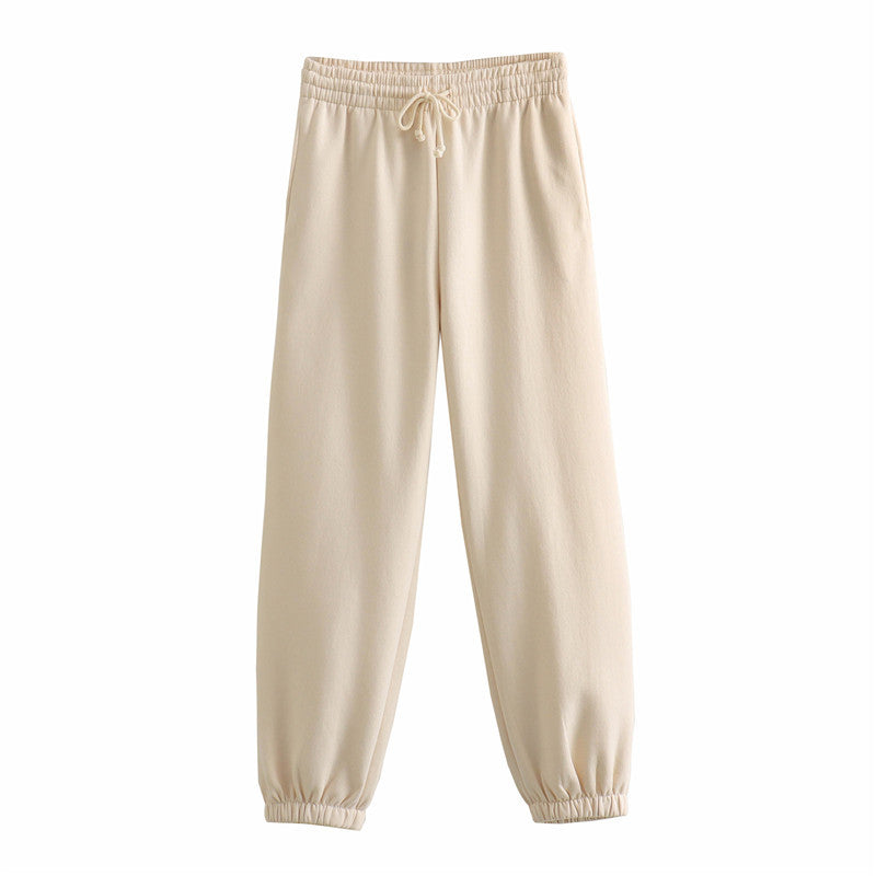 Women's Lace-up Jogger Pants Suit
