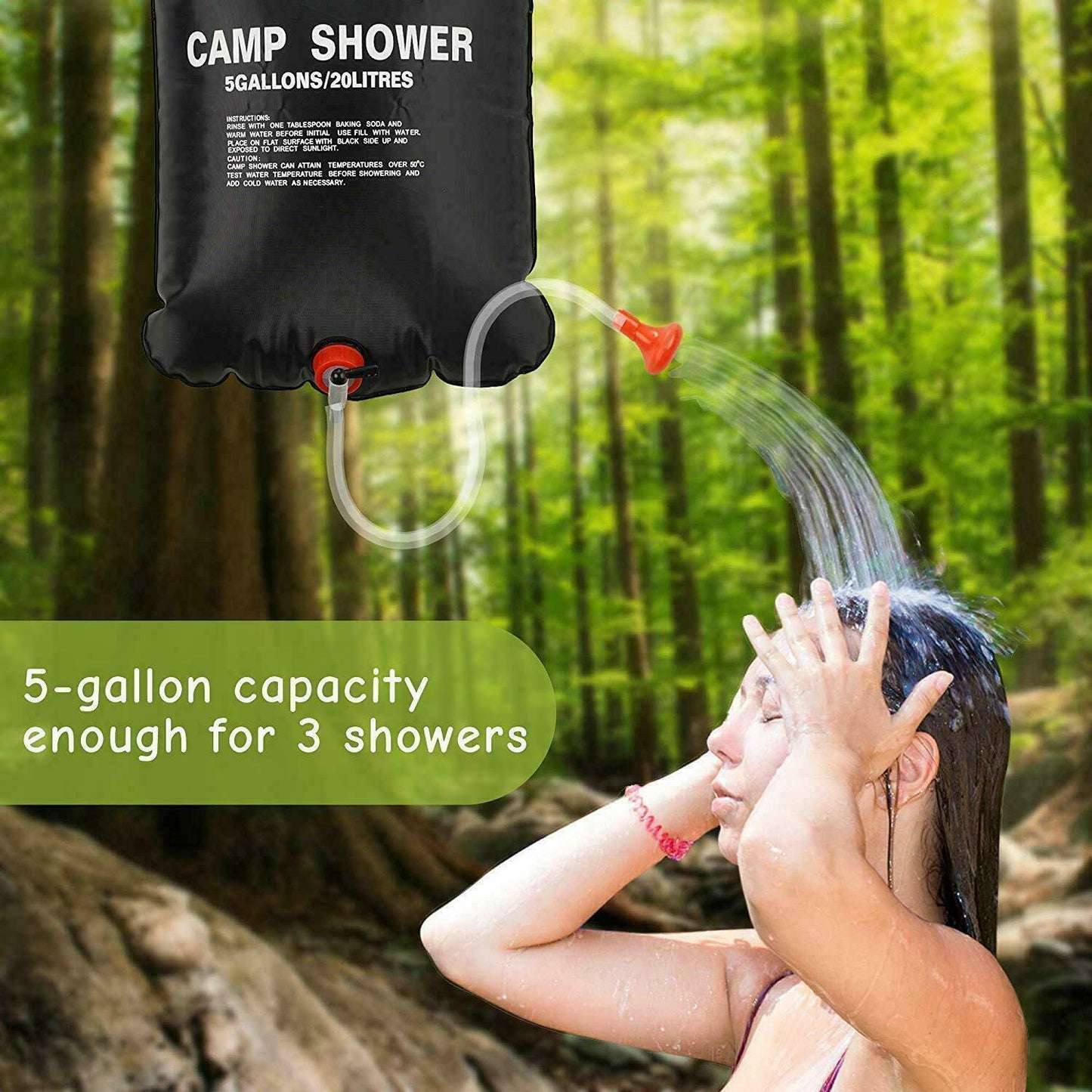 Portable Compact Solar Sun Heating Bath Bag Outdoor Travel