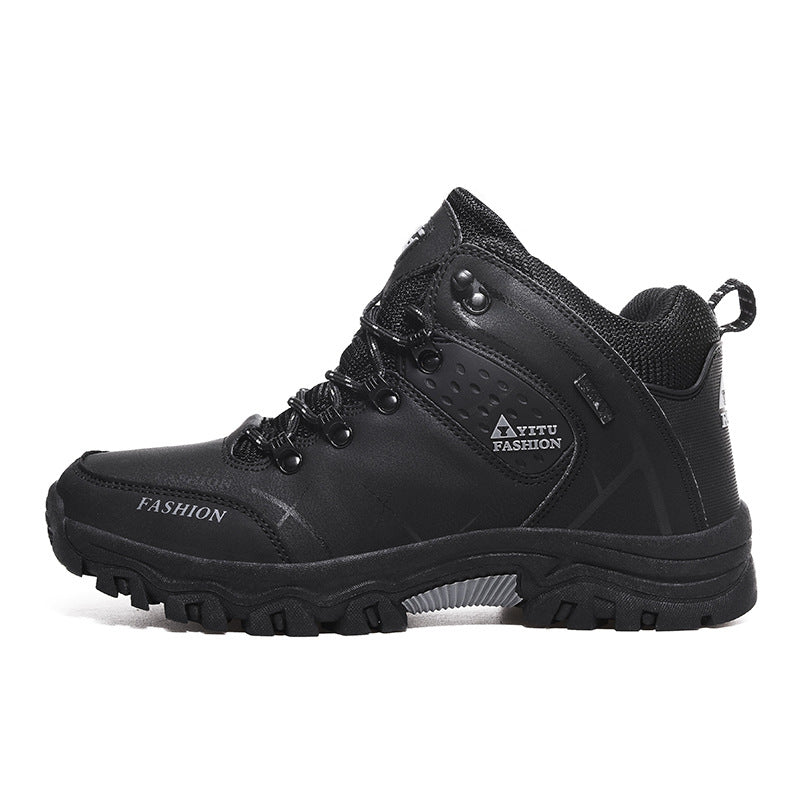 High-top plus velvet outdoor hiking shoes