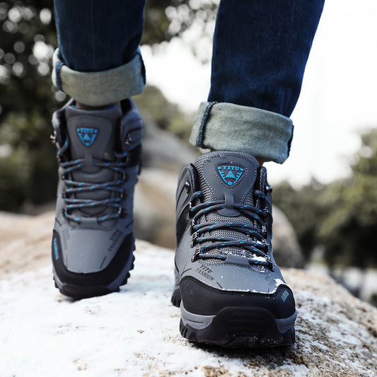 High-top plus velvet outdoor hiking shoes