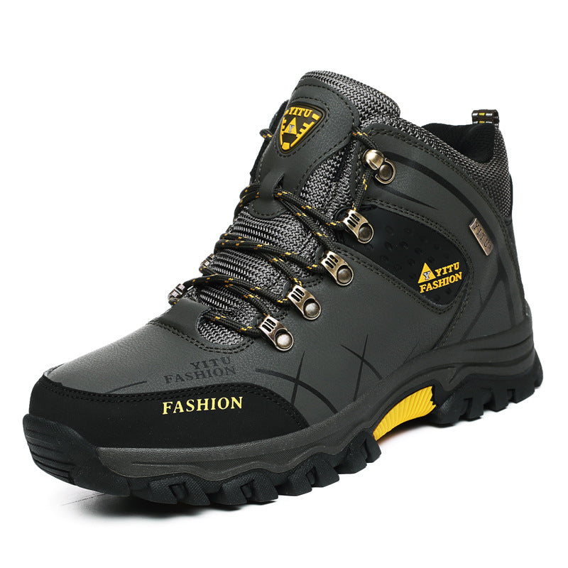 High-top plus velvet outdoor hiking shoes