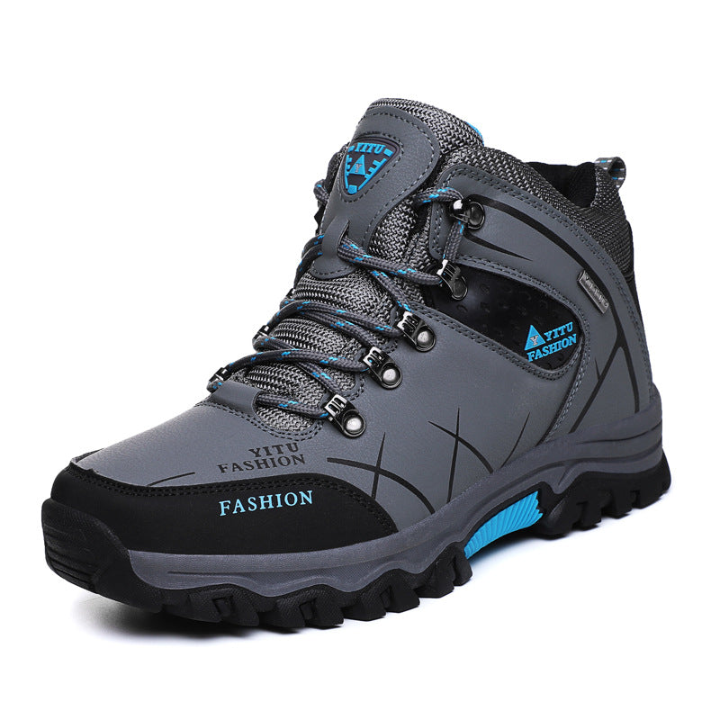 High-top plus velvet outdoor hiking shoes