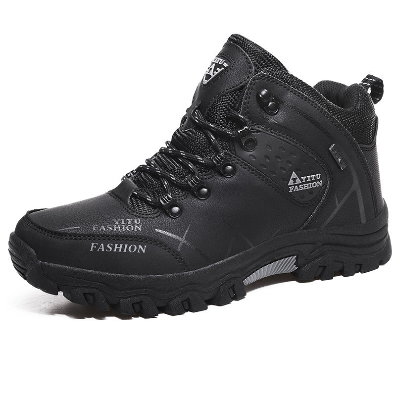 High-top plus velvet outdoor hiking shoes