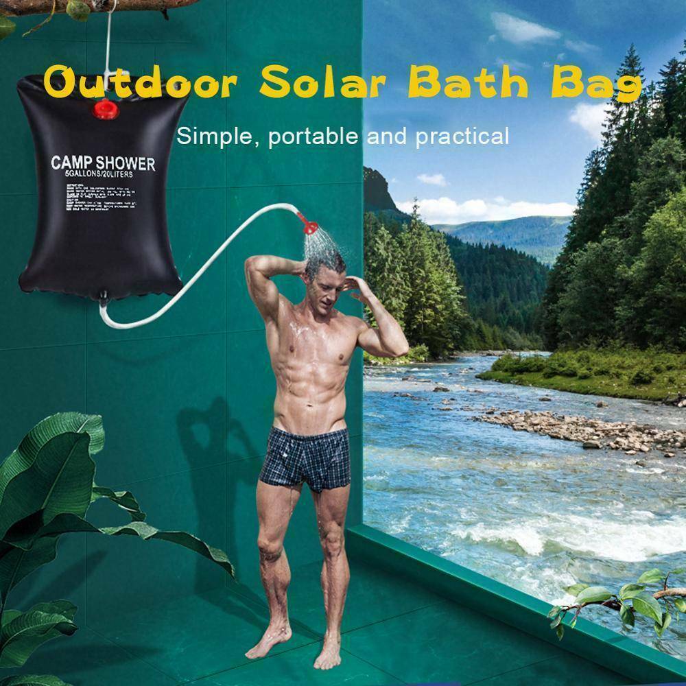 Portable Compact Solar Sun Heating Bath Bag Outdoor Travel
